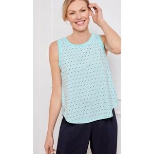 T By Talbots LIGHTWEIGHT WOVEN STRETCH TANK - SCALLOP Size Large